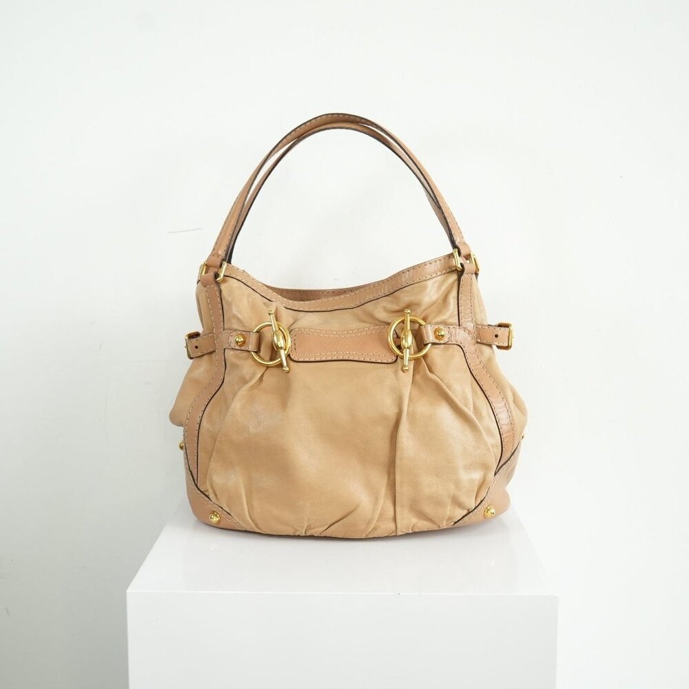Gucci Horsebit Jockey Tote Bag Beige